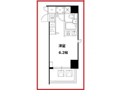 三の輪シティハウス(ワンルーム/1階)の間取り写真