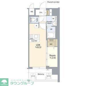 エスリード志賀本通ザ・フロント(1LDK/7階)の間取り写真