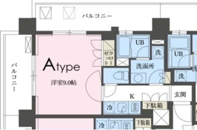 ガレリア東新宿(1K/12階)の間取り写真