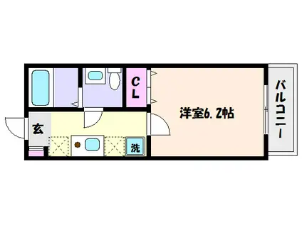 ソルジェンテ御影(1K/5階)の間取り写真