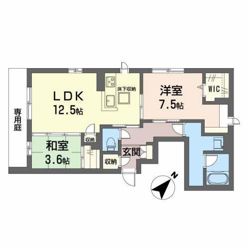 LA MAISON ROSE(2LDK/1階)の間取り写真