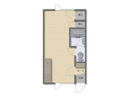 ブルーム深川3条(1DK/2階)の間取り写真