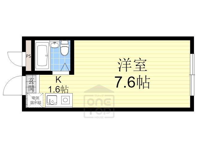 ソサエティ山手(ワンルーム/2階)の間取り写真