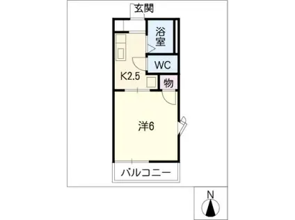 ハイコート辰巳(1K/1階)の間取り写真