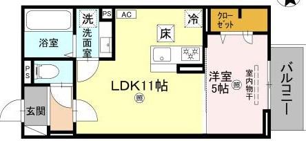 マーレ・カルモ(1LDK/3階)の間取り写真