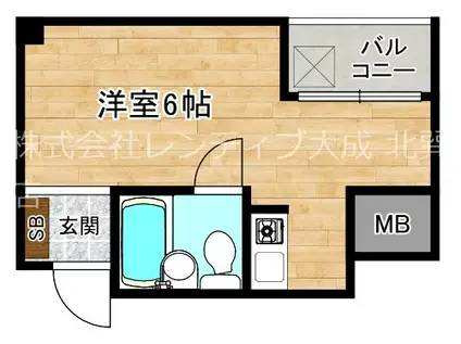 ハイツ南の風(ワンルーム/3階)の間取り写真