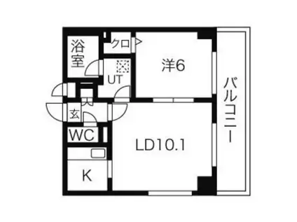 メソンカルディア(1LDK/6階)の間取り写真