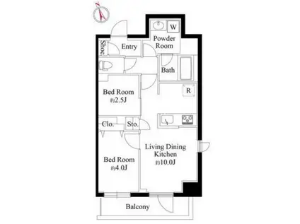 グランパセオ浅草橋II(2LDK/6階)の間取り写真