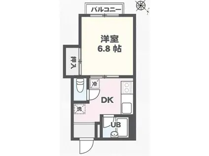 大国屋ハイツ(1K/2階)の間取り写真