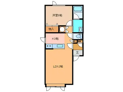 AURAアウラ(1LDK/1階)の間取り写真