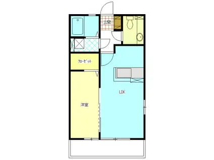 ドエル志都呂A(1LDK/1階)の間取り写真