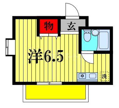 クレストガーデン津田沼(ワンルーム/4階)の間取り写真