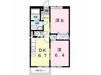 ジョイナス瀬戸(2DK/2階)の間取り写真