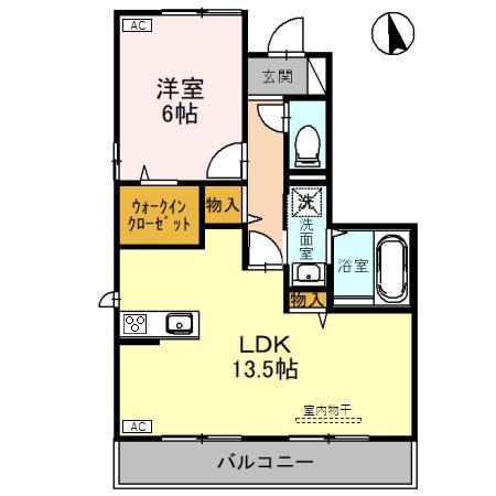 セジュールハッピータウンA(1LDK/1階)の間取り写真