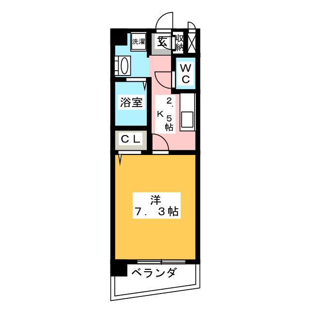 NEW PLACE(1K/6階)の間取り写真