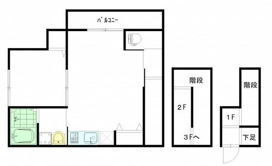 レユシール温品(1LDK/3階)の間取り写真