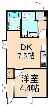 ラヴィエント綾瀬(1DK/1階)の間取り写真
