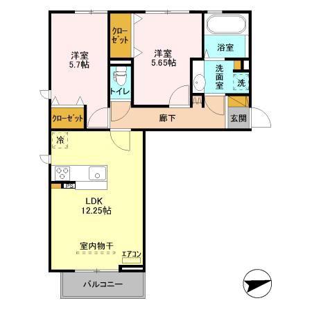 D-ROOMちはら台C棟(2LDK/3階)の間取り写真