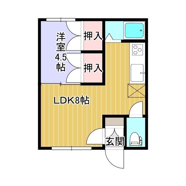 ホワイトヴィレッジA(1LDK/1階)の間取り写真