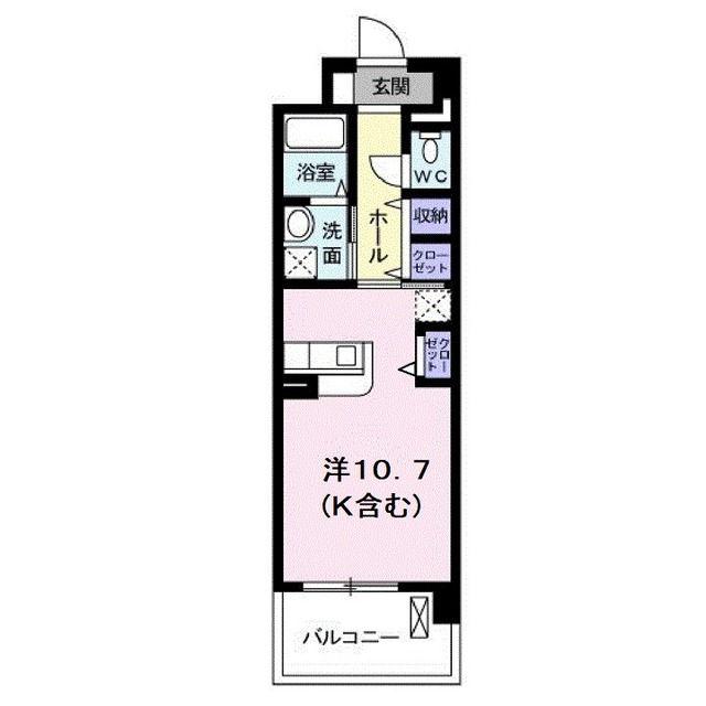 ジュピター(ワンルーム/3階)の間取り写真