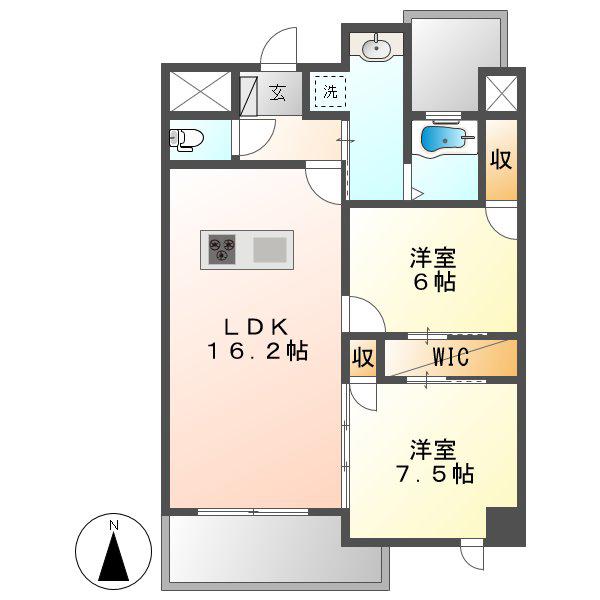 コモレビスクエア名駅北(2LDK/11階)の間取り写真