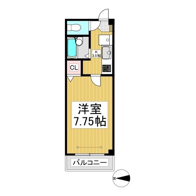 クリアーエクセル(1K/2階)の間取り写真