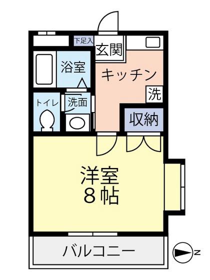 CREATEUR(1K/2階)の間取り写真