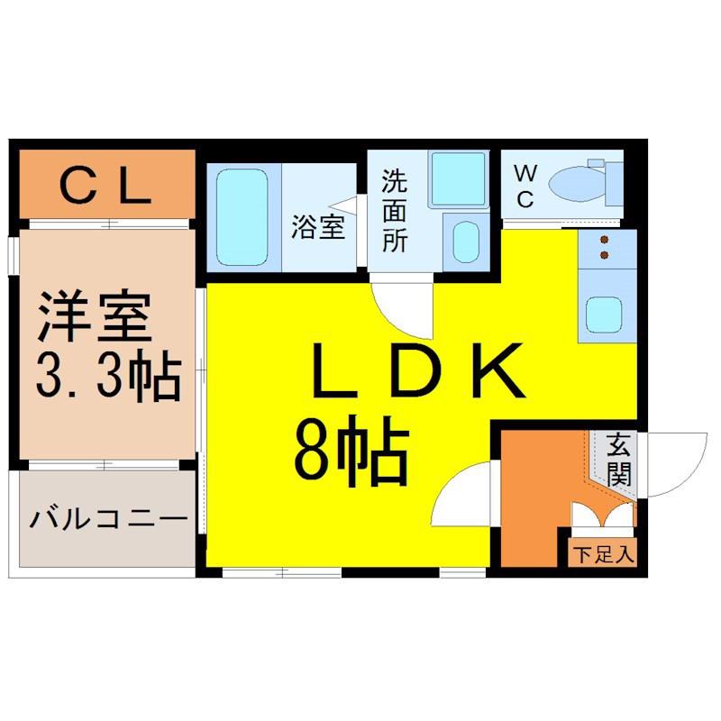 ハーモニーテラス城東町II(1LDK/2階)の間取り写真