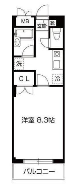 アメニティ三軒茶屋(1K/2階)の間取り写真