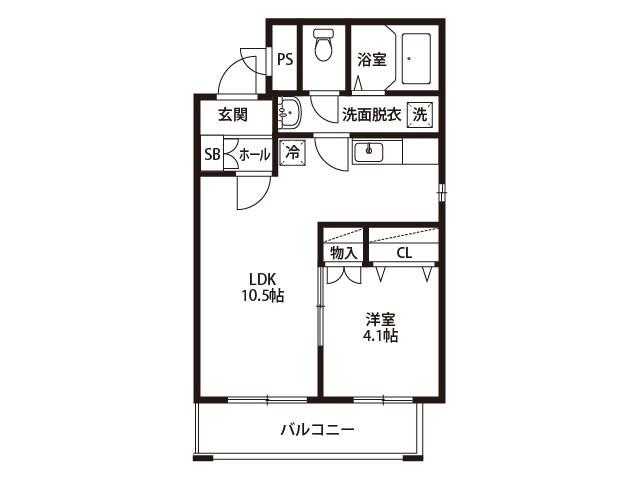 カルムフォンテーヌ(1LDK/3階)の間取り写真