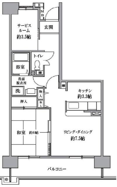 T′S GARDEN清瀬(1SLDK/2階)の間取り写真
