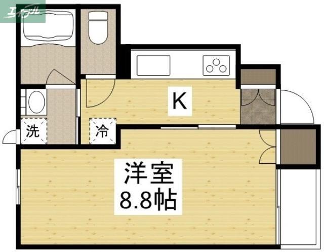 ノアール(1K/1階)の間取り写真