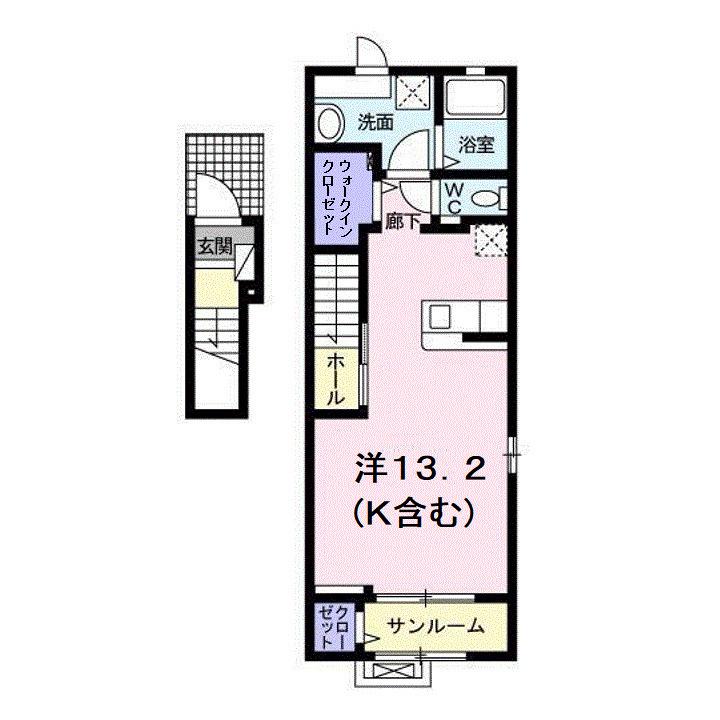 ベルシティ(ワンルーム/2階)の間取り写真