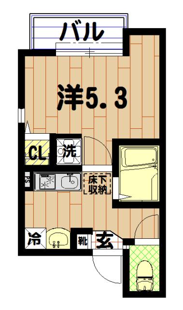 ミューズ平間小杉(1K/1階)の間取り写真