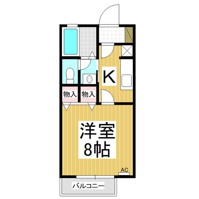 パラーシオ近藤 B(1K/1階)の間取り写真