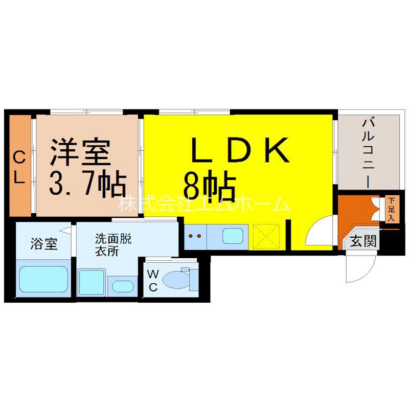 ハーモニーテラス山木II(1LDK/1階)の間取り写真