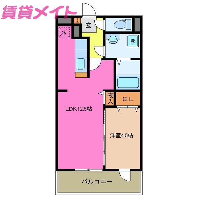メゾンモンマルトルⅠ(1LDK/1階)の間取り写真