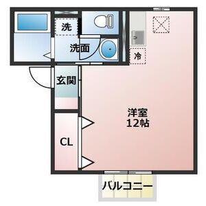 ボヌールアベニール(ワンルーム/1階)の間取り写真