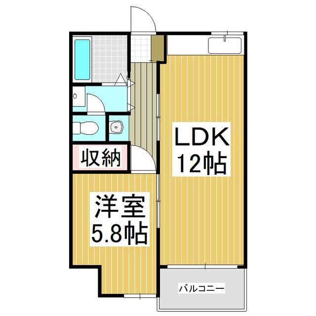 ハイツ中乃島(1LDK/3階)の間取り写真