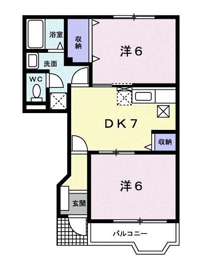 サニー・レジデンス(2DK/1階)の間取り写真