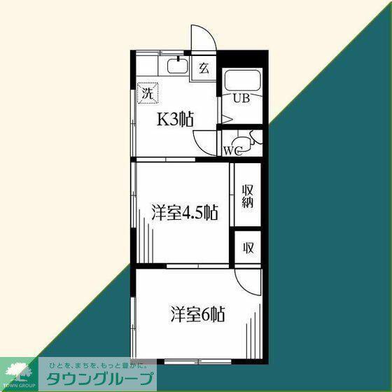 河口荘(2K/2階)の間取り写真