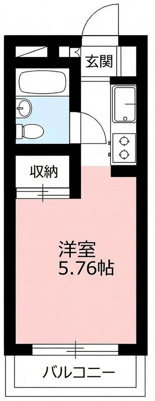 ヴィラ石神井(1K/3階)の間取り写真