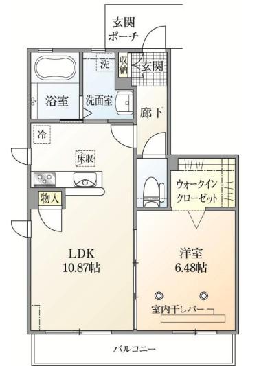FALCONE(1LDK/1階)の間取り写真