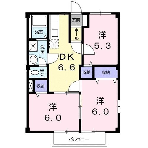 ファイン勝部(3DK/2階)の間取り写真