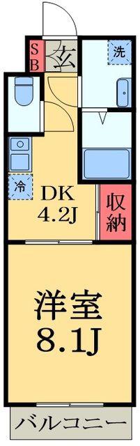メゾン.ド.ケヤキ(1DK/1階)の間取り写真