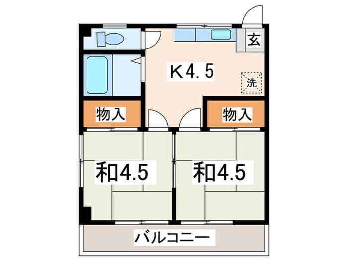 コーポフェニックス(2K/3階)の間取り写真