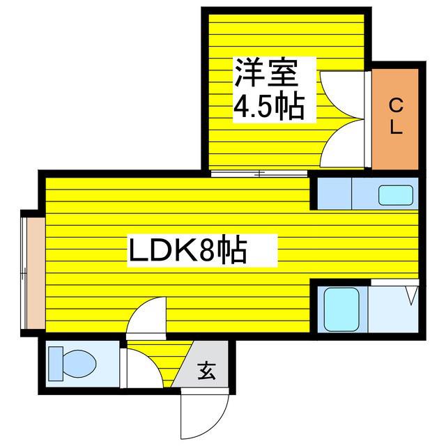 PALMHILL 光星(1LDK/3階)の間取り写真