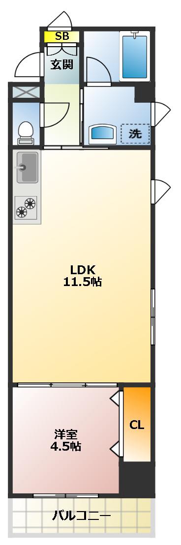 ハイヤーム桜台(1LDK/1階)の間取り写真