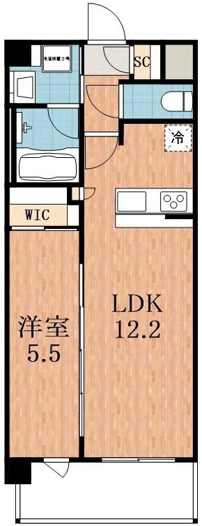 スプランディッド天王寺サウス(1LDK/6階)の間取り写真