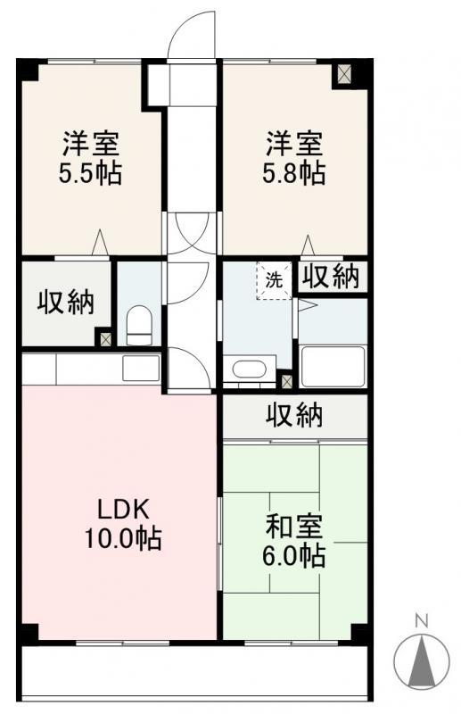 グランドステイツ太田(3LDK/6階)の間取り写真